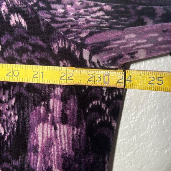 Style & Co Sport Womens 1X Velour Jacket Purple Black Abstract Full Zip  LW - Picture 9 of 15